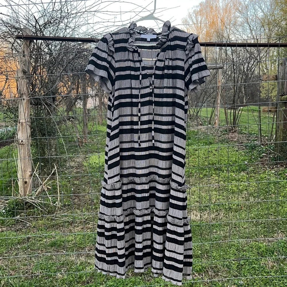 Hunter Bell NYC Matthews Dress Black Stripe - Picture 3 of 9